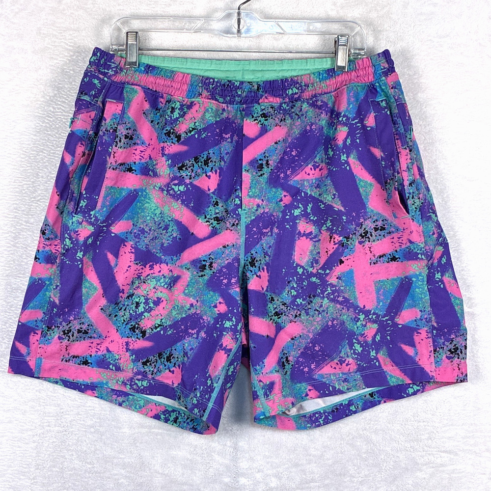 Birddogs Shorts Mens XL Pink Purple Lined Performance 90s Abstract AOP Workout